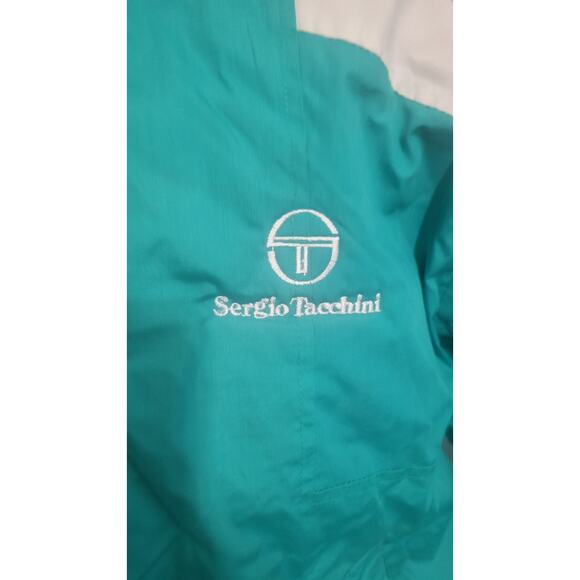 Vintage Sergio Tacchini Jacket M Teal Navy 90s Ski Puffer Made in USA - Picture 2 of 6